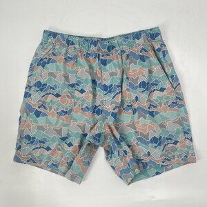The North Face 7" Swim Trunks Print Blue Green Mens Sz Medium